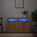 vidaXL, vidaXL Sideboard mit LED-Leuchten Sonoma-Eiche 115,5x30x75 cm