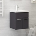 vidaXL, vidaXL Waschbeckenunterschrank Grau 41x38,5x46 cm Spanplatte