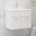 vidaXL, vidaXL Waschbeckenunterschrank Weiß 60x38,5x46 cm Spanplatte