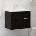 vidaXL, vidaXL Waschbeckenunterschrank Schwarz 60x38,5x46 cm Spanplatte