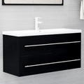 vidaXL, vidaXL Waschbeckenunterschrank Schwarz 100x38,5x48 cm Spanplatte