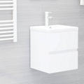 vidaXL, vidaXL Waschbeckenunterschrank Weiß 41x38,5x45 cm Spanplatte