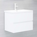 vidaXL, vidaXL Waschbeckenunterschrank Weiß 60x38,5x45 cm Spanplatte