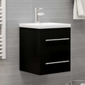 vidaXL, vidaXL Waschbeckenunterschrank Schwarz 41x38,5x48 cm Spanplatte