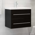 vidaXL, vidaXL Waschbeckenunterschrank Schwarz 60x38,5x48 cm Spanplatte