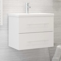 vidaXL, vidaXL Waschbeckenunterschrank Weiß 60x38,5x48 cm Spanplatte