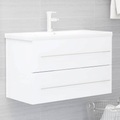 vidaXL, vidaXL Waschbeckenunterschrank Weiß 80x38,5x48 cm Spanplatte