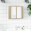 vidaXL, vidaXL LED-Bad-Spiegelschrank Sonoma-Eiche 60x12x45 cm