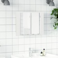 vidaXL, vidaXL LED-Bad-Spiegelschrank Hochglanz-Weiß 60x12x45 cm