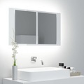 vidaXL, vidaXL LED-Bad-Spiegelschrank Hochglanz-Weiß 80x12x45 cm