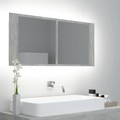 vidaXL, vidaXL LED-Bad-Spiegelschrank Betongrau 100x12x45 cm