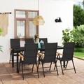 vidaXL, vidaXL 7-tlg. Garten-Essgruppe Schwarz und Braun