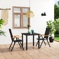 vidaXL, vidaXL 3-tlg. Garten-Essgruppe Schwarz und Braun