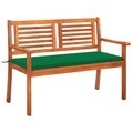 vidaXL, vidaXL 2-Sitzer-Gartenbank mit Auflage 120 cm Massivholz Eukalyptus