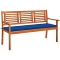 vidaXL, vidaXL 3-Sitzer-Gartenbank mit Auflage 150 cm Massivholz Eukalyptus