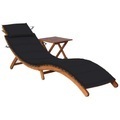 vidaXL, vidaXL Sonnenliege mit Tisch und Auflage Massivholz Akazie