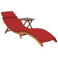 vidaXL, vidaXL Sonnenliege mit Tisch und Auflage Massivholz Akazie