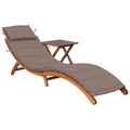 vidaXL, vidaXL Sonnenliege mit Tisch und Auflage Massivholz Akazie