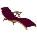 vidaXL, vidaXL Sonnenliege mit Tisch und Auflage Massivholz Akazie