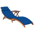 vidaXL, vidaXL Sonnenliege mit Tisch und Auflage Massivholz Akazie