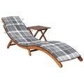 vidaXL, vidaXL Sonnenliege mit Tisch und Auflage Massivholz Akazie