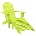 vidaXL, vidaXL Adirondack-Gartenstuhl mit Fußstütze Massivholz Tanne Grün
