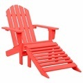 vidaXL, vidaXL Adirondack-Gartenstuhl mit Fußstütze Massivholz Tanne Rot