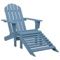 vidaXL, vidaXL Adirondack-Gartenstuhl mit Fußstütze Massivholz Tanne Blau