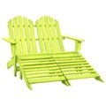 vidaXL, vidaXL 2-Sitzer Adirondack-Gartenbank mit Fußstütze Tannenholz Grün