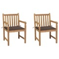 vidaXL, vidaXL Gartenstühle 2 Stk. mit Taupe Kissen Massivholz Teak
