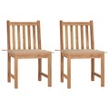 vidaXL, vidaXL Gartenstühle 2 Stk. mit Kissen Massivholz Teak