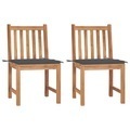vidaXL, vidaXL Gartenstühle 2 Stk. mit Kissen Massivholz Teak