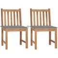 vidaXL, vidaXL Gartenstühle 2 Stk. mit Kissen Massivholz Teak