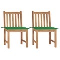 vidaXL, vidaXL Gartenstühle 2 Stk. mit Kissen Massivholz Teak