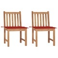 vidaXL, vidaXL Gartenstühle 2 Stk. mit Kissen Massivholz Teak
