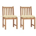 vidaXL, vidaXL Gartenstühle 2 Stk. mit Kissen Massivholz Teak
