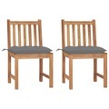 vidaXL, vidaXL Gartenstühle 2 Stk. mit Kissen Massivholz Teak