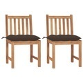 vidaXL, vidaXL Gartenstühle 2 Stk. mit Kissen Massivholz Teak