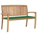 vidaXL, vidaXL Stapelbare Gartenbank mit Auflage 128,5 cm Massivholz Teak