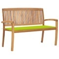 vidaXL, vidaXL Stapelbare Gartenbank mit Auflage 128,5 cm Massivholz Teak