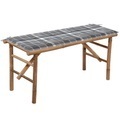 vidaXL, vidaXL Klappbare Gartenbank mit Auflage 118 cm Bambus