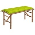 vidaXL, vidaXL Klappbare Gartenbank mit Auflage 118 cm Bambus