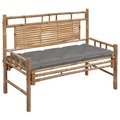 vidaXL, vidaXL Gartenbank mit Auflage 120 cm Bambus