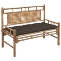 vidaXL, vidaXL Gartenbank mit Auflage 120 cm Bambus