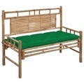 vidaXL, vidaXL Gartenbank mit Auflage 120 cm Bambus