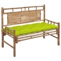 vidaXL, vidaXL Gartenbank mit Auflage 120 cm Bambus