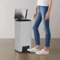 vidaXL, vidaXL Mülleimer mit Pedal Anti-Fingerabdruck 30 L Silbern Edelstahl