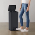 vidaXL, vidaXL Mülleimer mit Pedal Anti-Fingerabdruck 30 L Schwarz Edelstahl