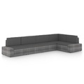 vidaXL, vidaXL 5-tlg. Garten-Lounge-Set mit Kissen Grau Poly Rattan