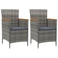 vidaXL, vidaXL Garten-Essstühle 2 Stk. Poly Rattan Grau